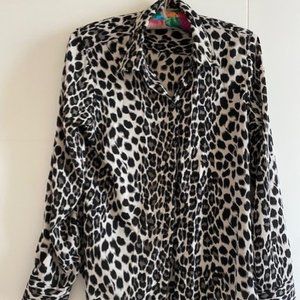 Leopard Print Fitted Blouse